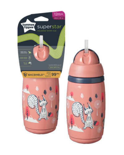 Tommee Tippee Superstar Insulated Straw Cup 266ML 12M+ Pink
