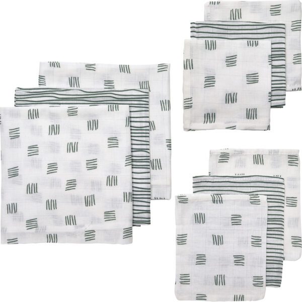 Meyco 9-Pack Muslin Starter Set Forest Green