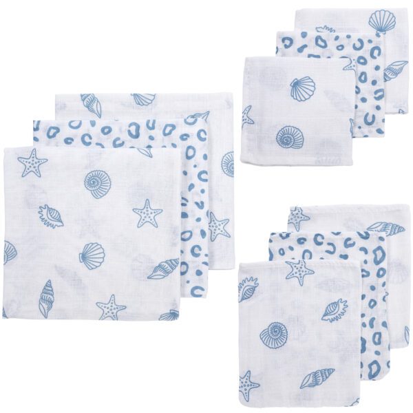 Meyco 9-Pack Muslin Starter Set Shells Denim