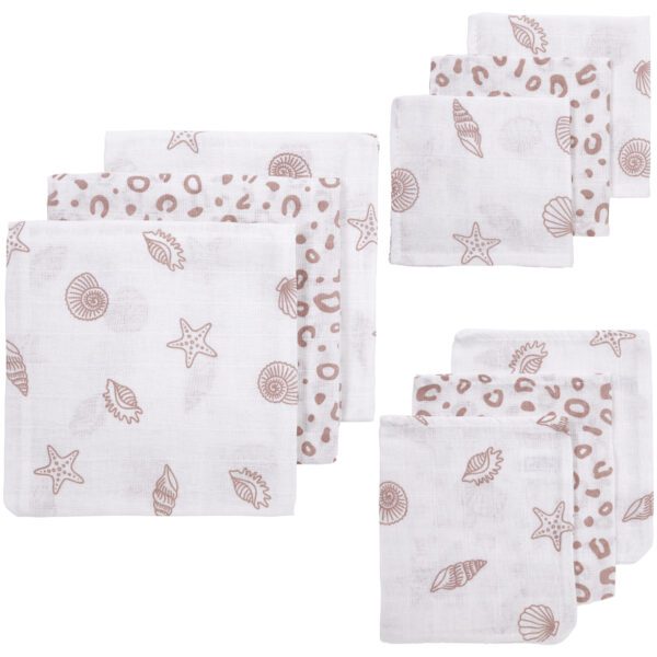 Meyco 9-Pack Muslin Starter Set Shells Lilac