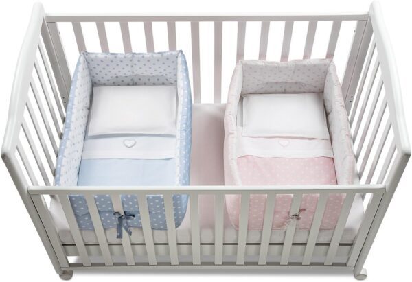 Italbaby Gemmy Twin Cot Reducer Pois Pink & Light blue