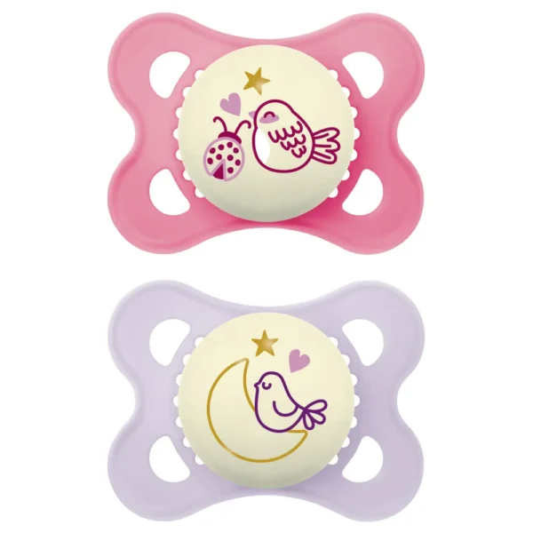 MAM Original Night Soother 2-6M Girl 2pk